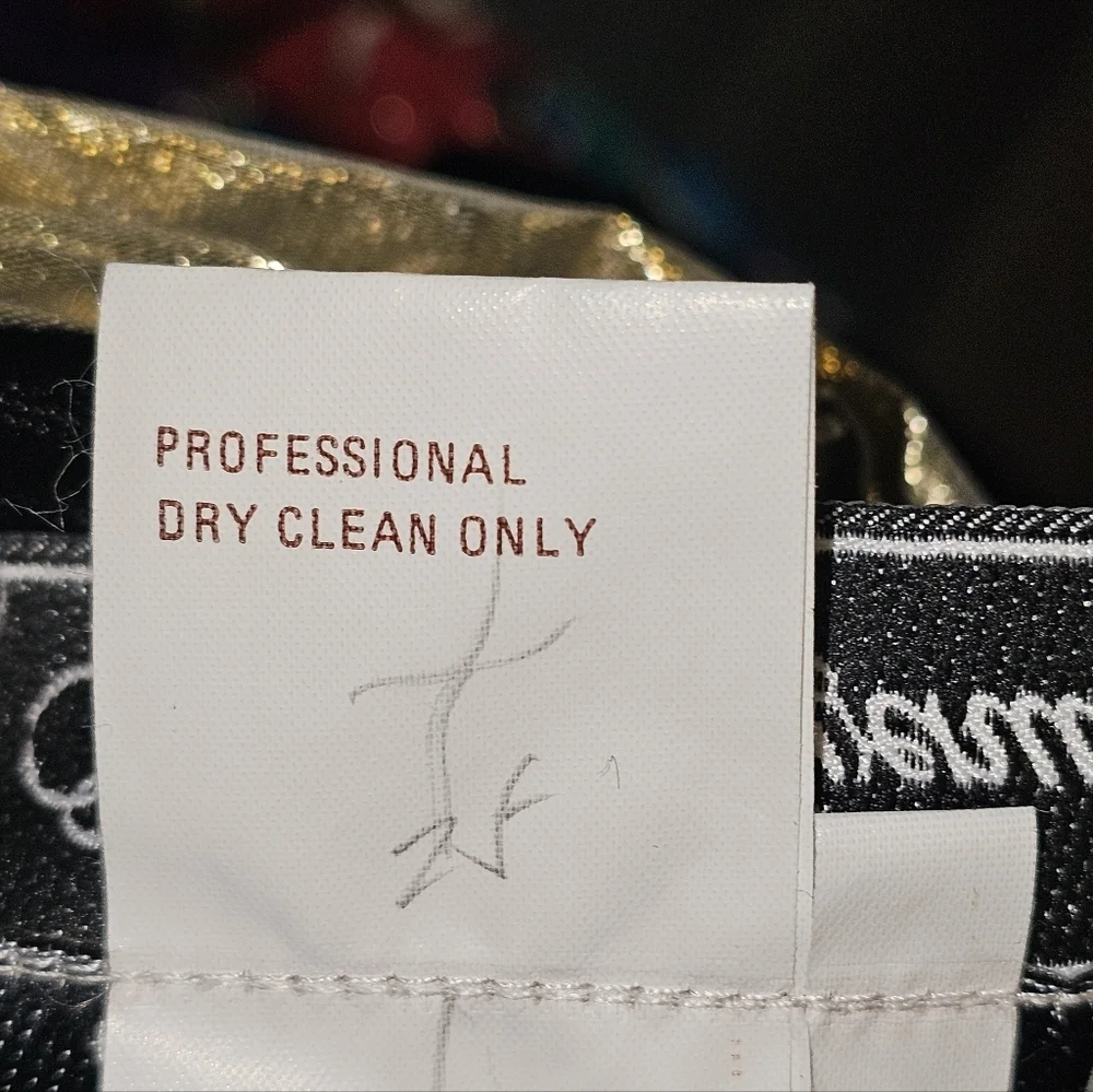 Vintage Morton Myles Saks Velvet Gold Bow Metallic Floral Cocktail Dress Sz S - Picture 11 of 15